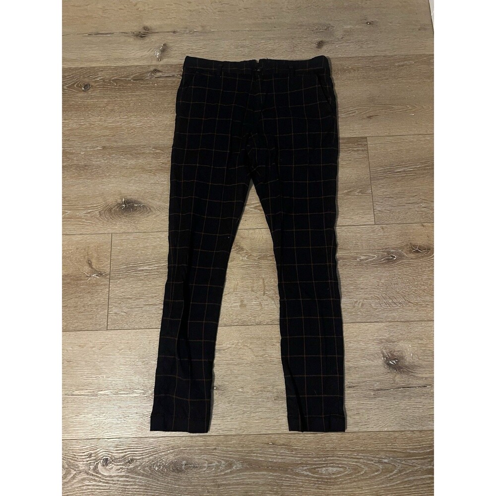 Journal Standard Womens Multicolor Plaid Wool Straight Leg Pants Size 38